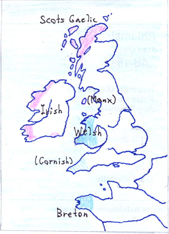 [Map of modern Celtic languages]